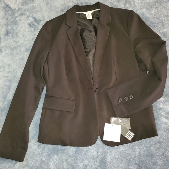 Liz Claiborne suit jacket / blazer, black, size 10p. - Picture 1 of 6